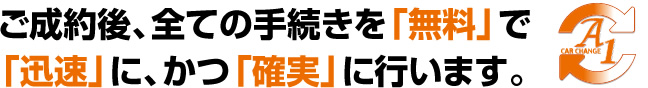 ご成約後、全ての手続きを「無料」で「迅速」に、かつ「確実」に行います。